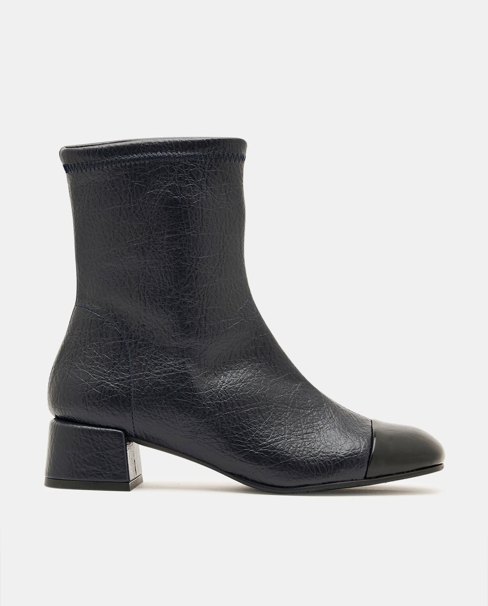 Botines brigite chanel de mujer en tejido elástico negro - Miss Elastic - Azul marino Azul marino-3
