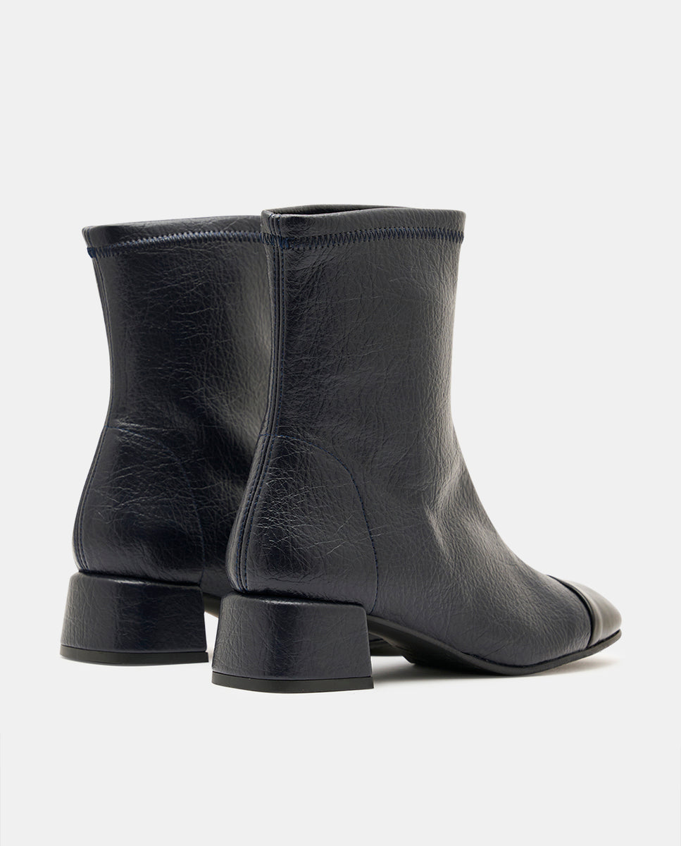 Botines brigite chanel de mujer en tejido elástico negro - Miss Elastic - Azul marino Azul marino-4