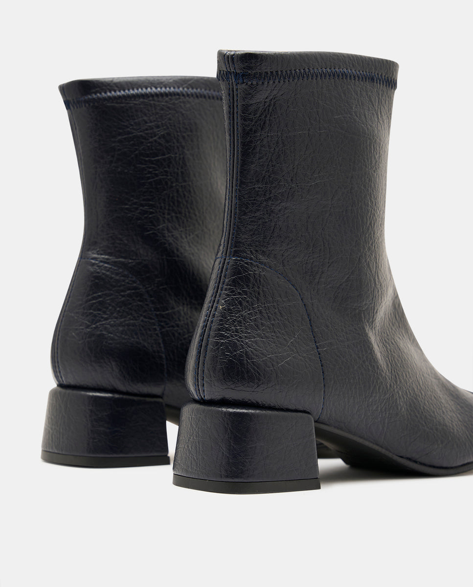 Botines brigite chanel de mujer en tejido elástico negro - Miss Elastic - Azul marino Azul marino-5
