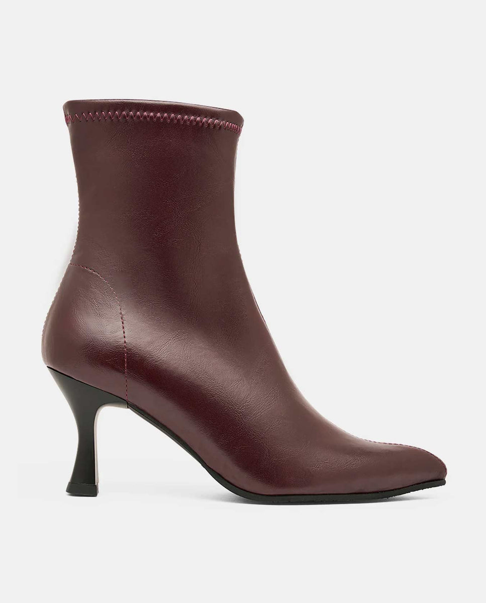 Botines zeta de mujer en tejido elástico negro - Miss Elastic - Burdeos Burdeos-1