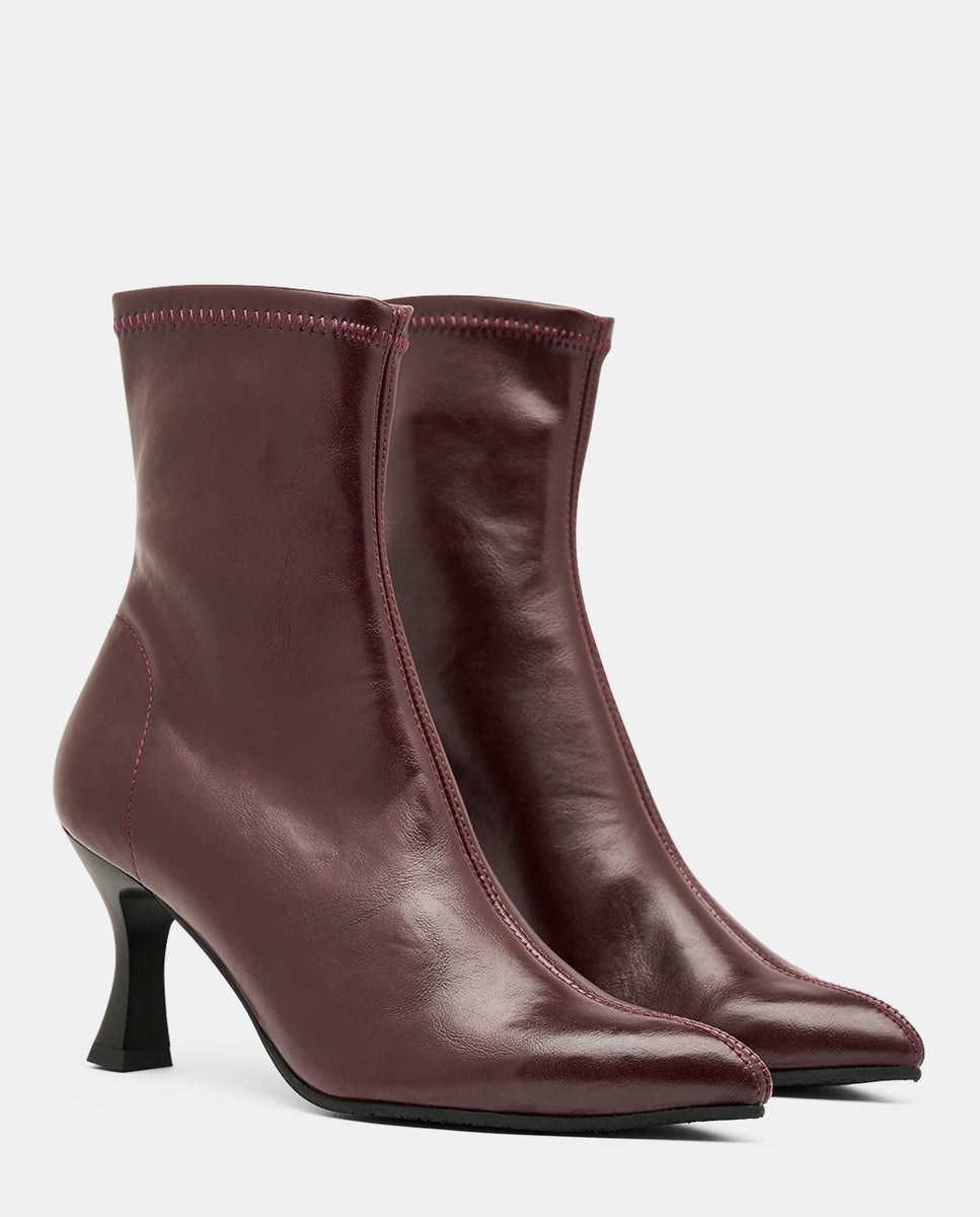 Botines zeta de mujer en tejido elástico negro - Miss Elastic - Burdeos Burdeos-2