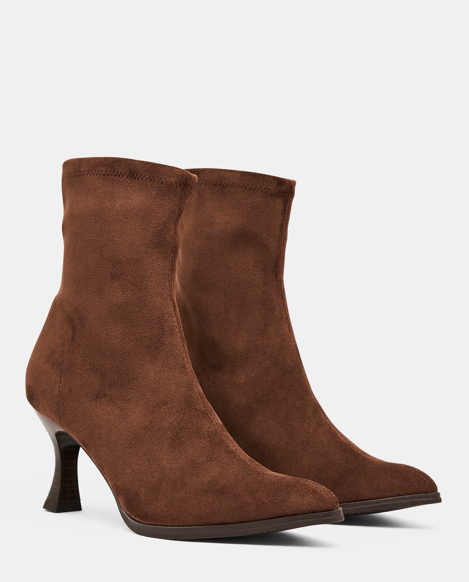 Imagen 2 de Botines zeta de mujer en efecto ante - Miss Elastic - Marrón Marrón