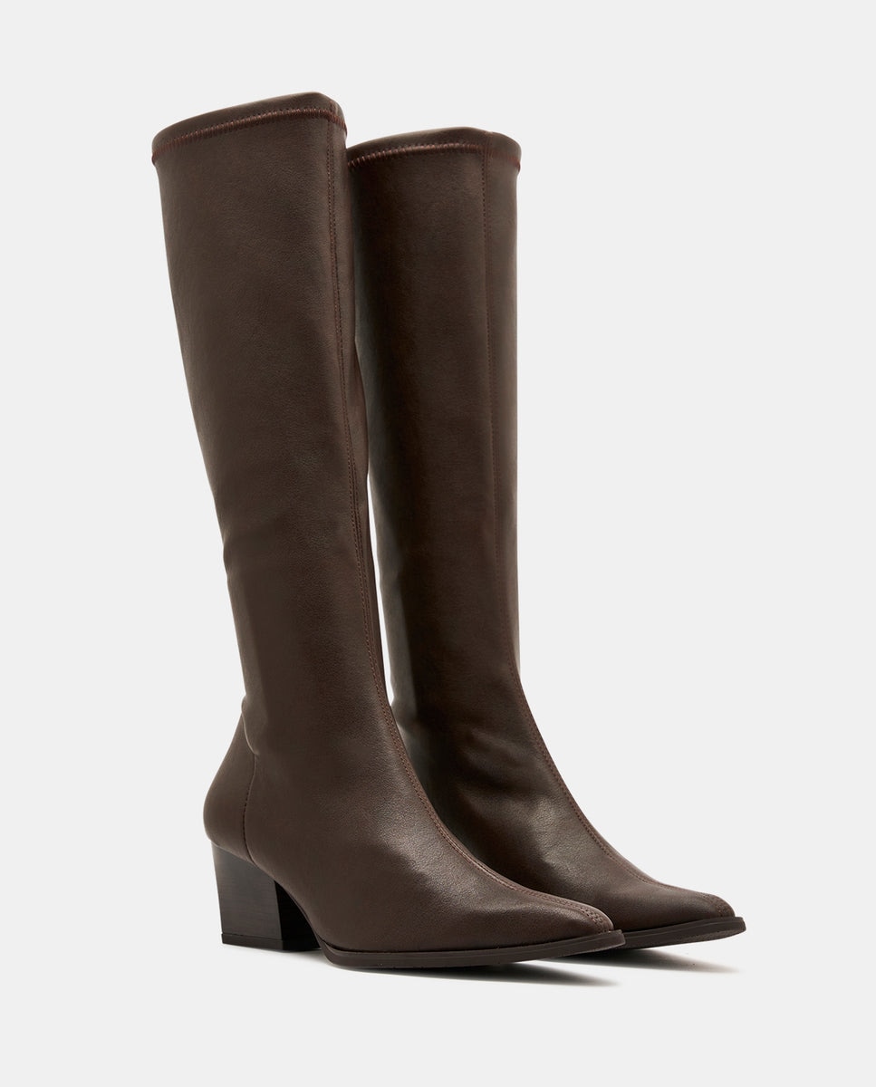 Botas texaco de mujer en tejido técnico elástico testa - Miss Elastic - Marrón chocolate Marrón chocolate-3