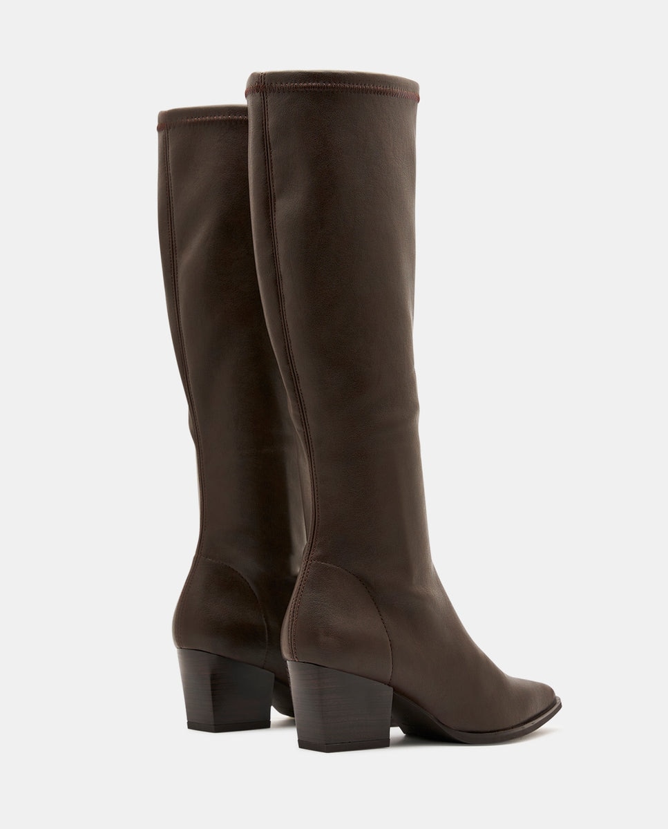 Botas texaco de mujer en tejido técnico elástico testa - Miss Elastic - Marrón chocolate Marrón chocolate-4