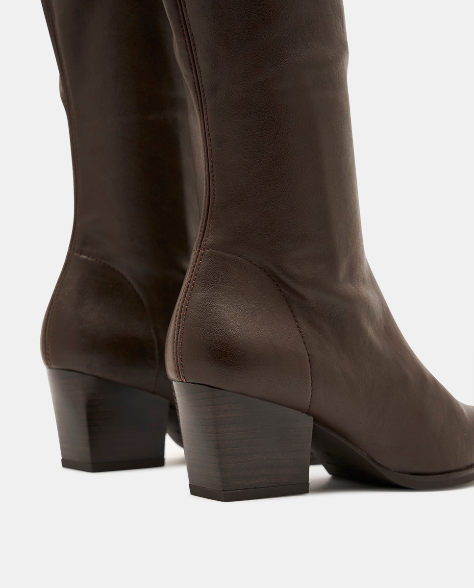 Botas texaco de mujer en tejido técnico elástico testa - Miss Elastic - Marrón chocolate Marrón chocolate-5