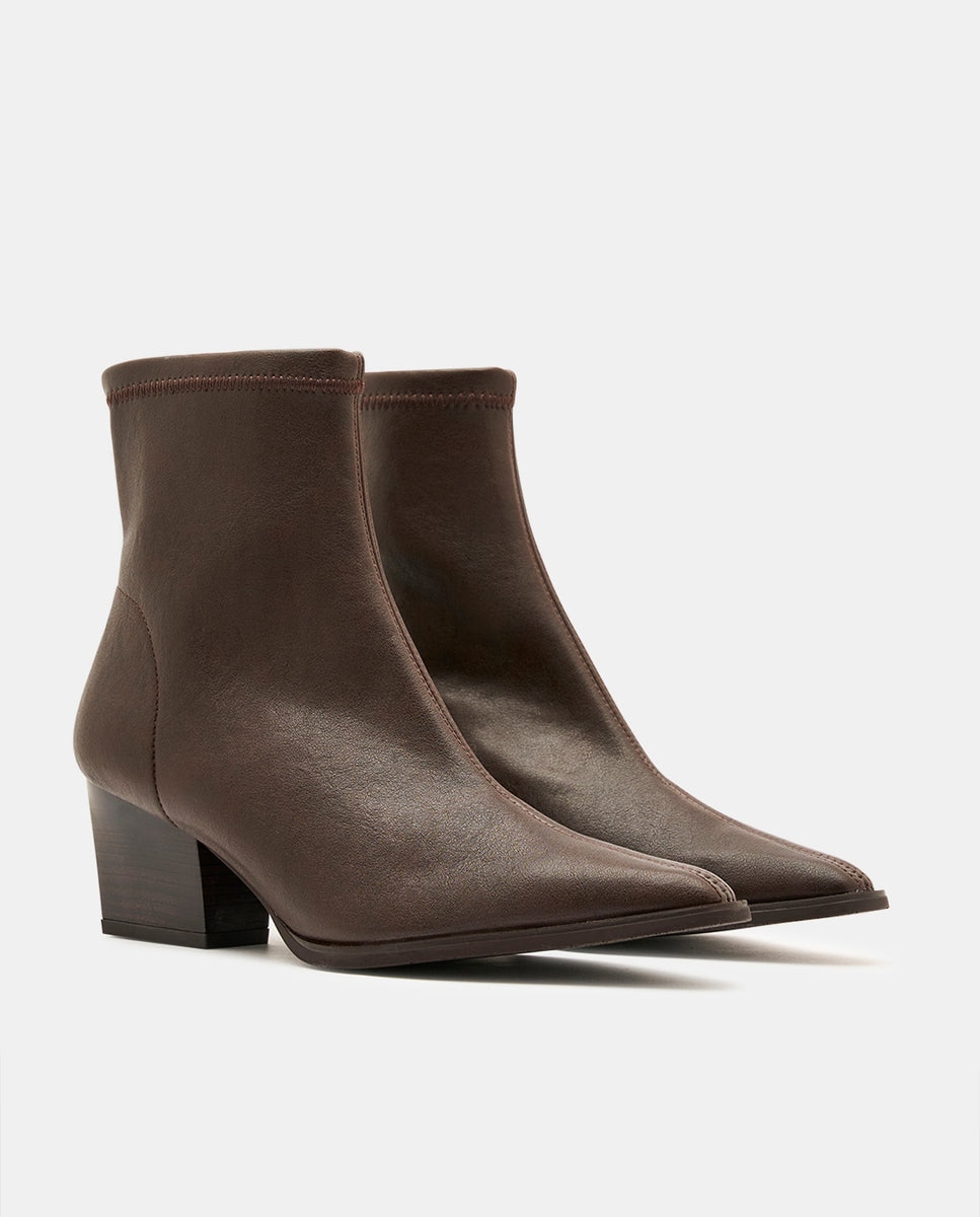 Botines texaco de mujer en tejido técnico elástico testa - Miss Elastic - Marrón chocolate Marrón chocolate-2