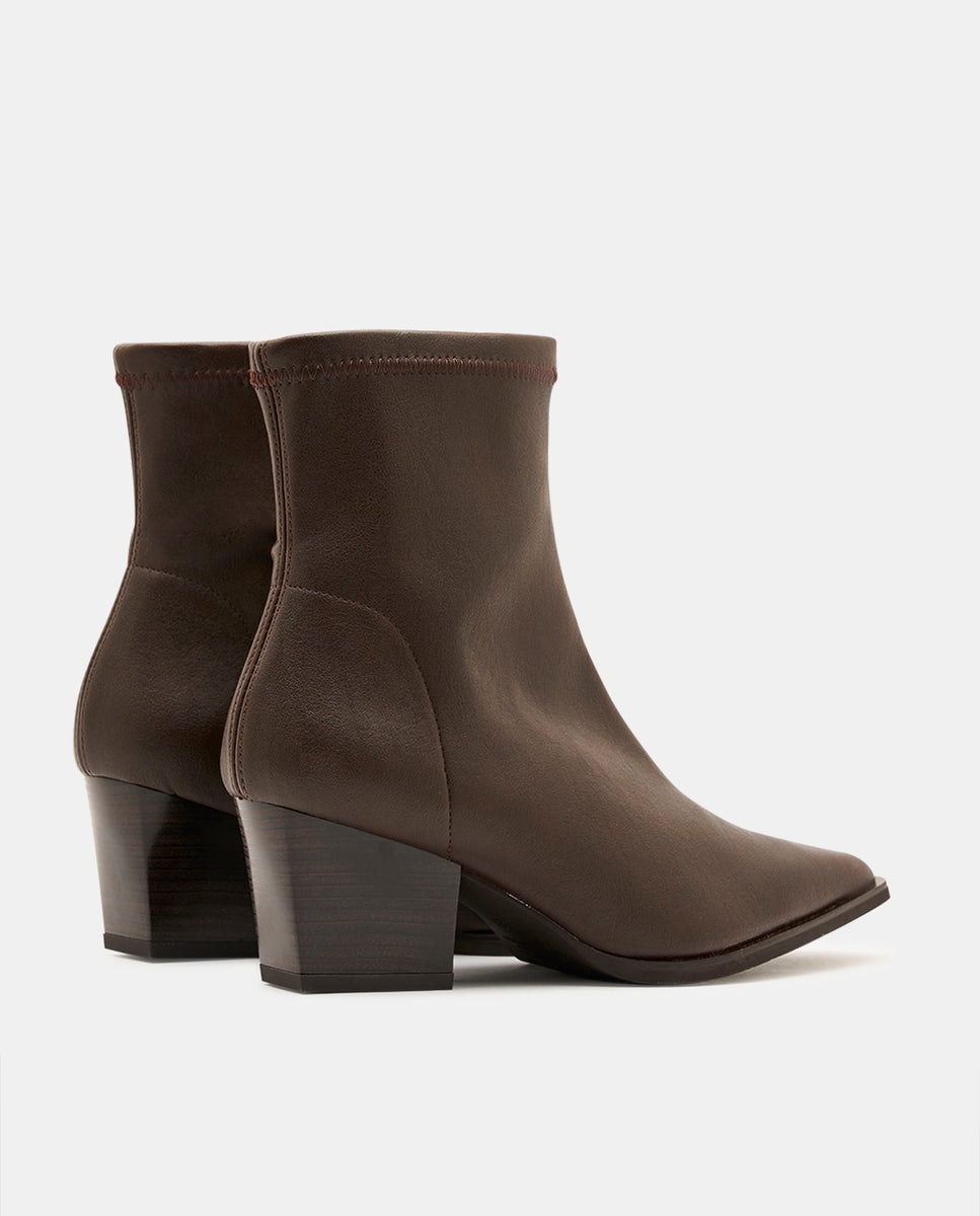 Botines texaco de mujer en tejido técnico elástico testa - Miss Elastic - Marrón chocolate Marrón chocolate-4