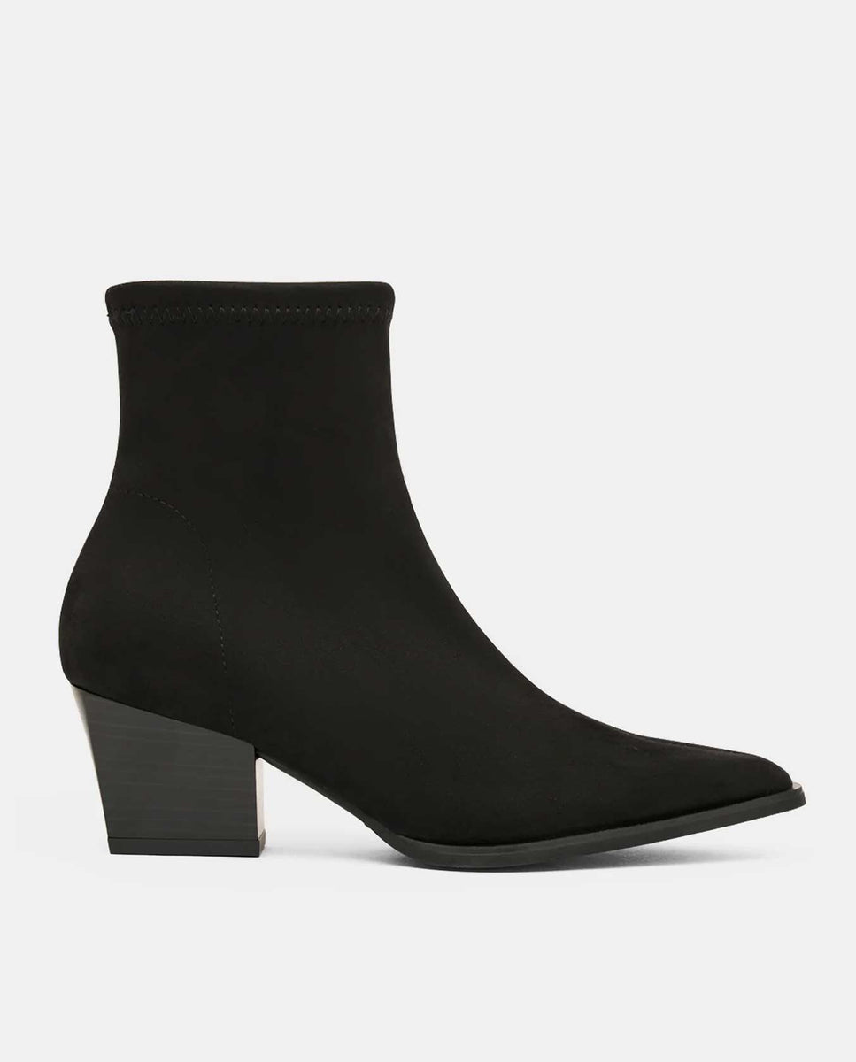 Botines texaco de mujer en efecto ante - Miss Elastic - Negro Negro-3
