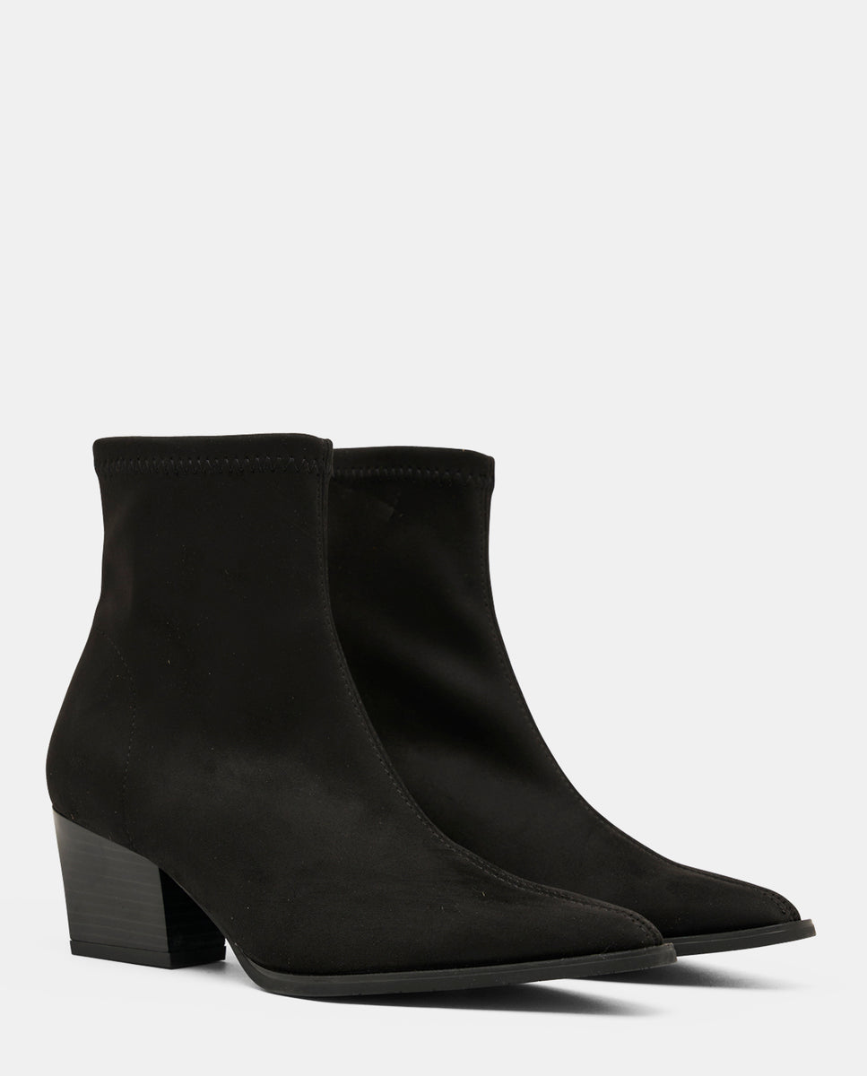 Botines texaco de mujer en efecto ante - Miss Elastic - Negro Negro-2
