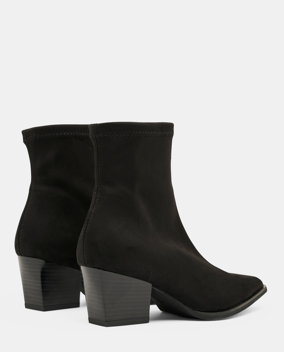 Botines texaco de mujer en efecto ante - Miss Elastic - Negro Negro-4