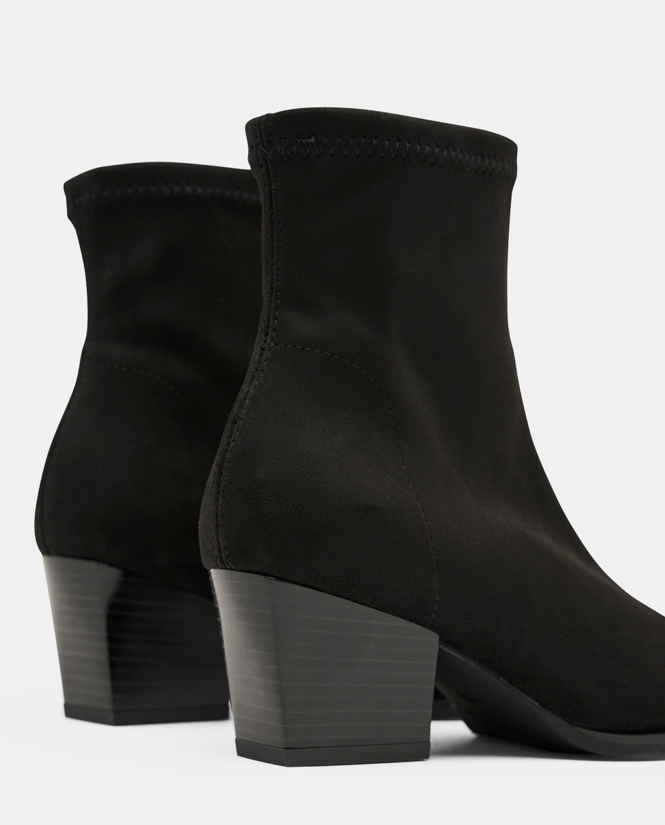 Botines texaco de mujer en efecto ante - Miss Elastic - Negro Negro-5