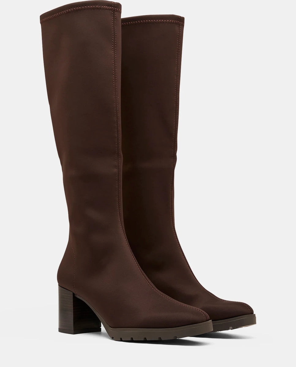 Imagen 3 de Botas menphis de mujer en lycra elástica testa - Miss Elastic - Marrón chocolate Marrón chocolate