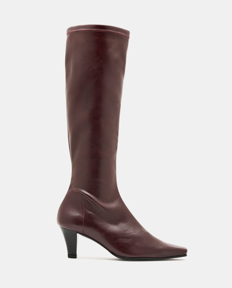 Botas luz de mujer en tejido elástico negro - Miss Elastic - Burdeos Burdeos-2