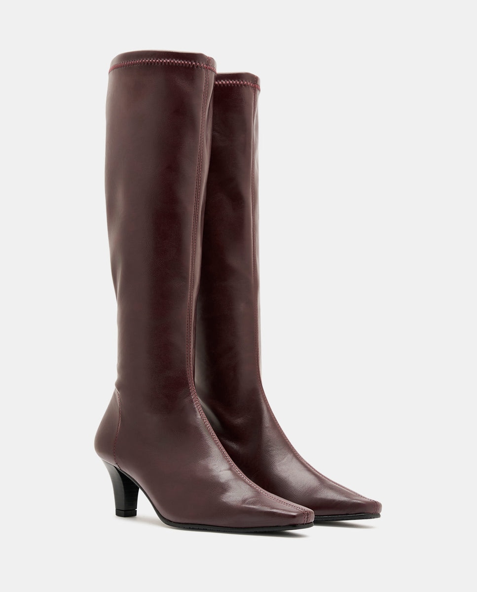 Botas luz de mujer en tejido elástico negro - Miss Elastic - Burdeos Burdeos-3