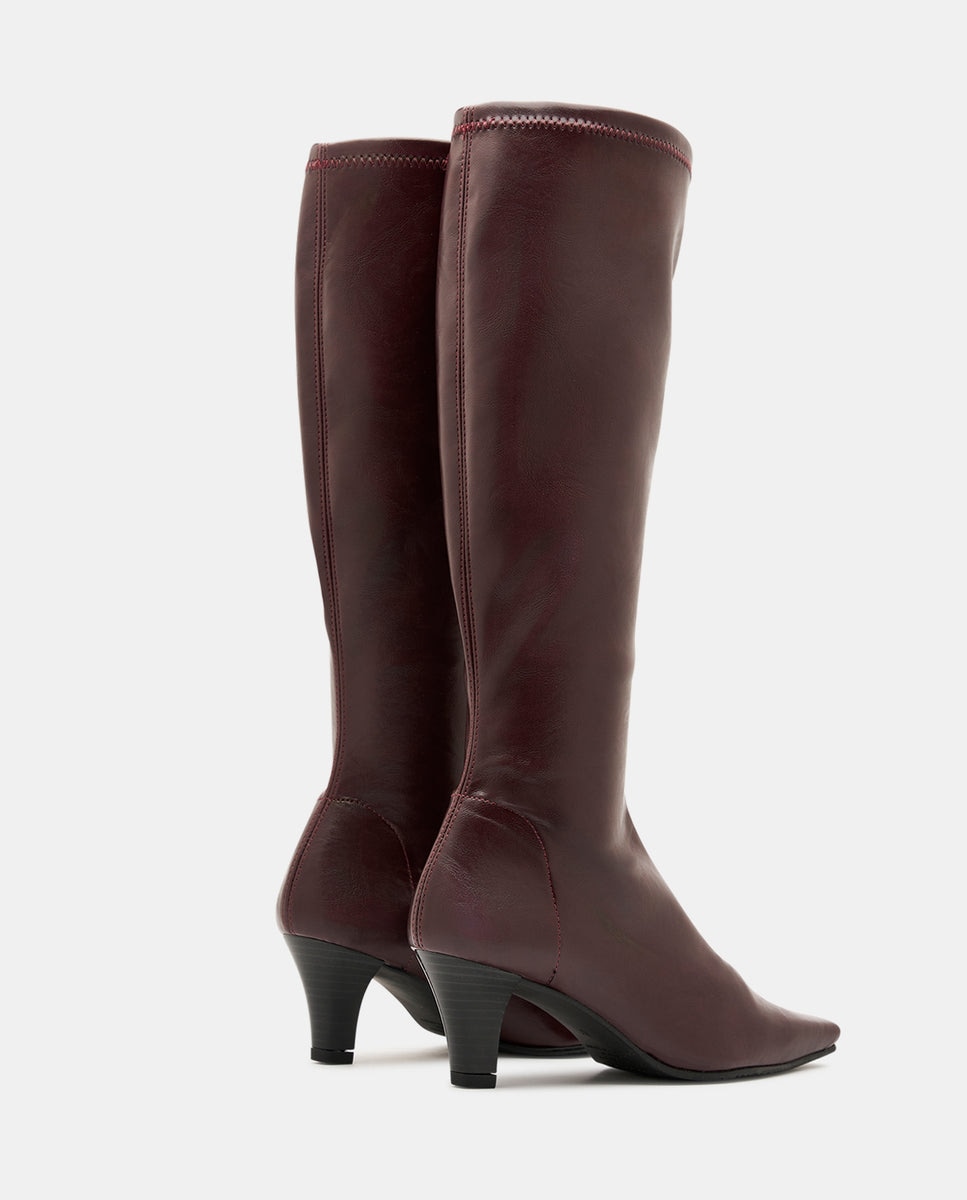Botas luz de mujer en tejido elástico negro - Miss Elastic - Burdeos Burdeos-4