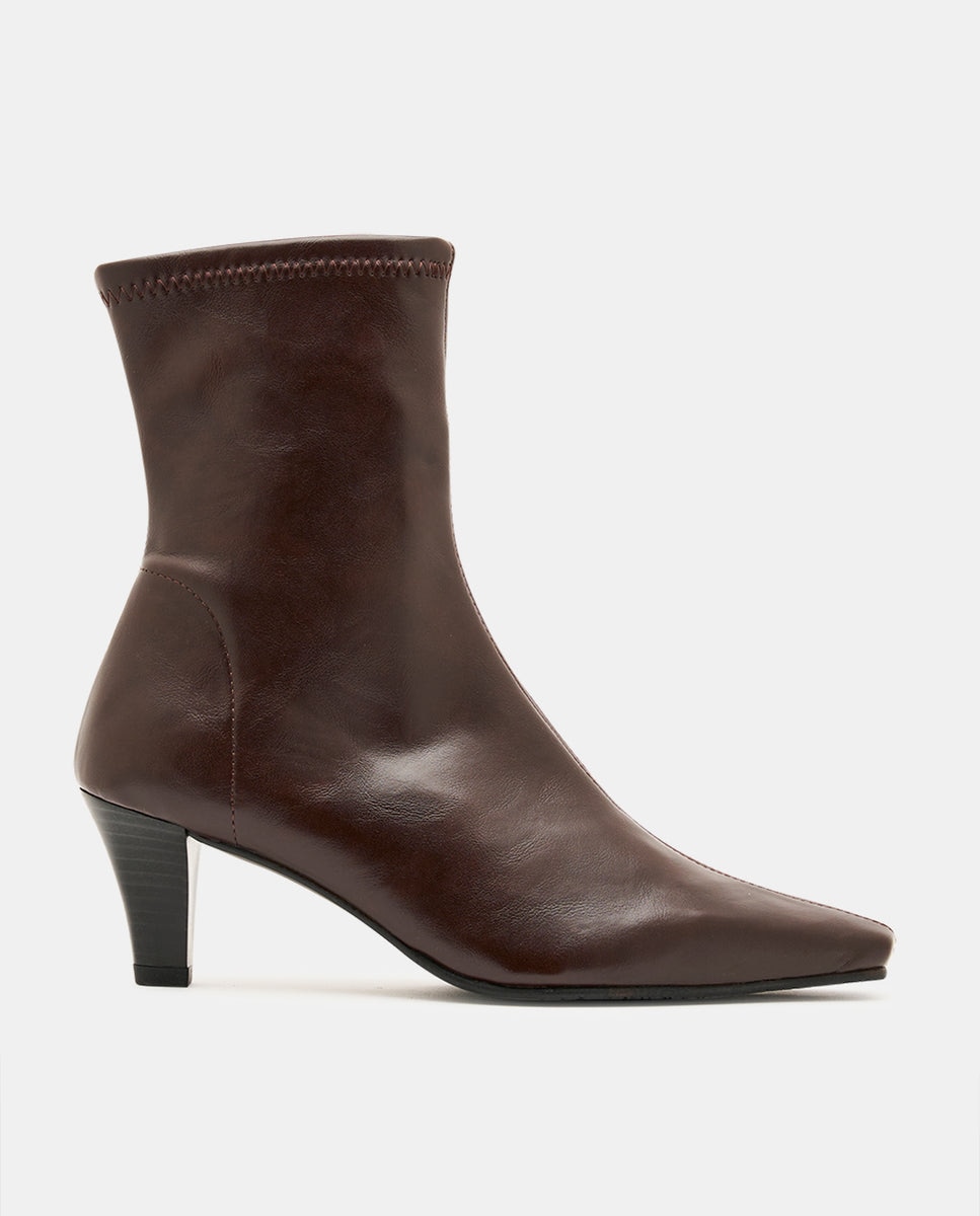 Botines luz de mujer en tejido elástico negro - Miss Elastic - Marrón chocolate Marrón chocolate-1