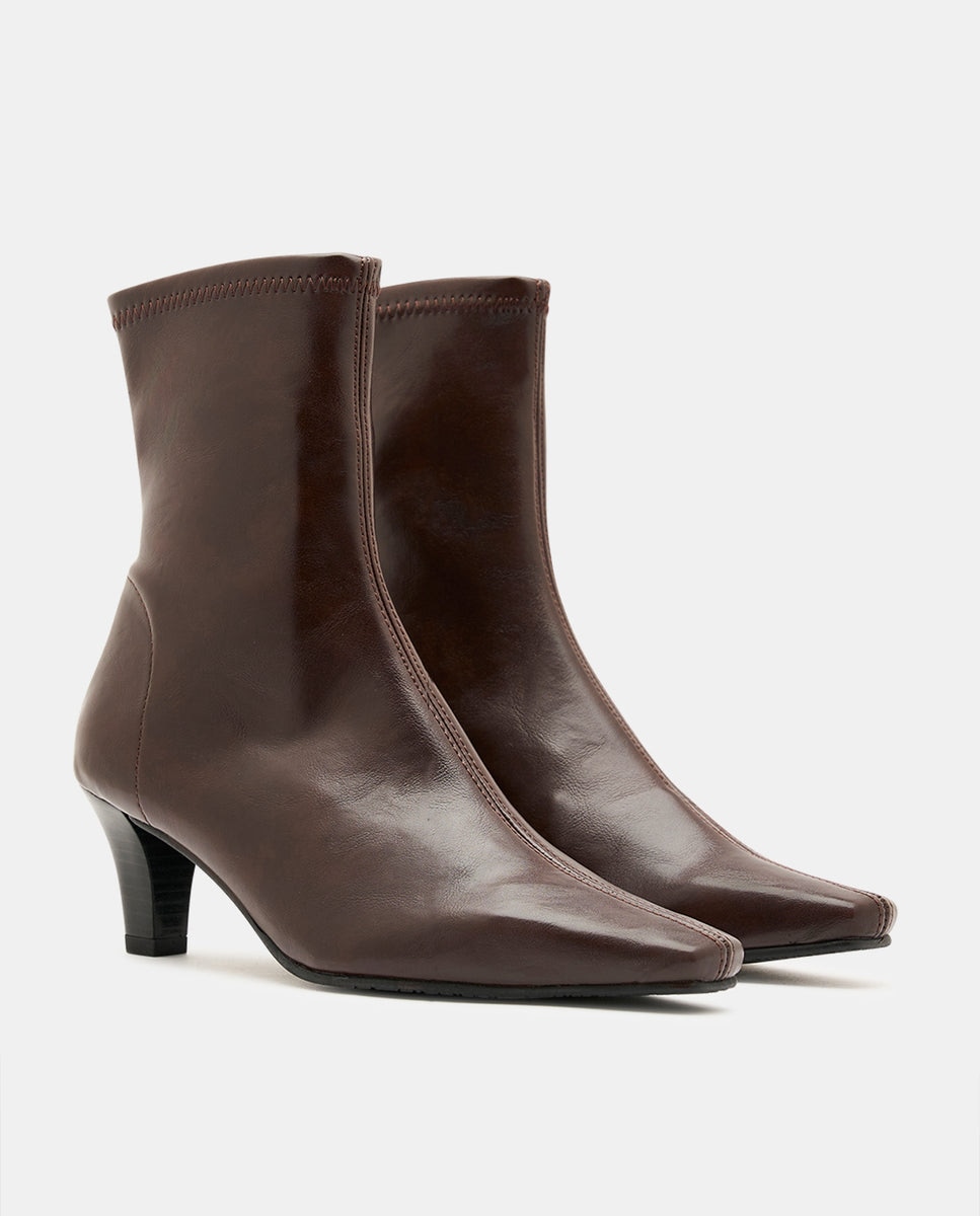 Botines luz de mujer en tejido elástico negro - Miss Elastic - Marrón chocolate Marrón chocolate-2