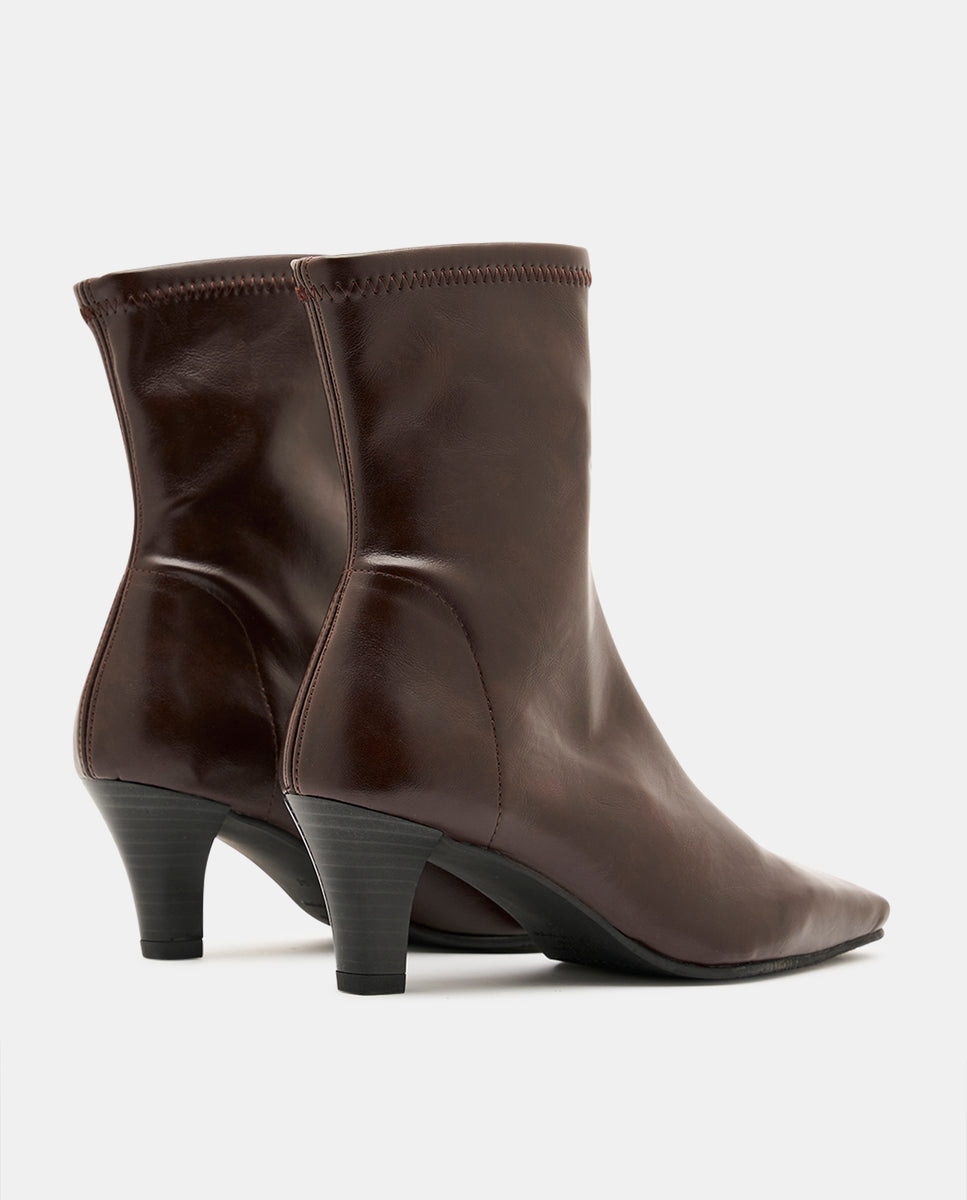 Botines luz de mujer en tejido elástico negro - Miss Elastic - Marrón chocolate Marrón chocolate-4