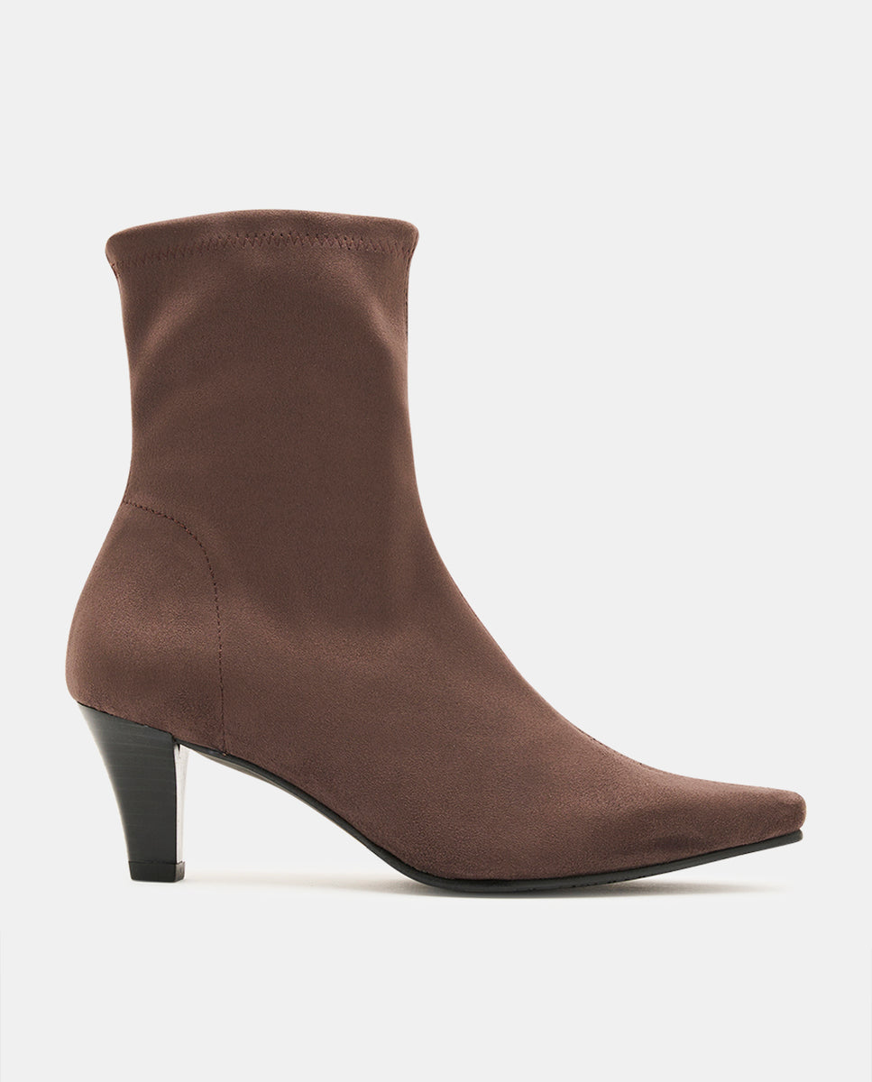 Botines luz de mujer en efecto ante negro - Miss Elastic - Marrón chocolate Marrón chocolate-3