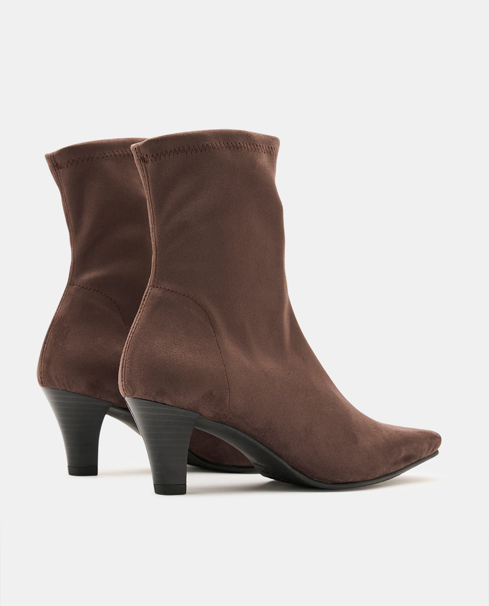 Botines luz de mujer en efecto ante negro - Miss Elastic - Marrón chocolate Marrón chocolate-4