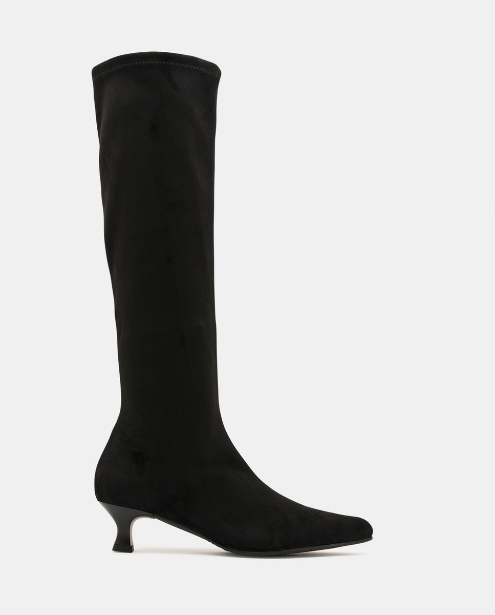 Botas zetina de mujer en efecto ante - Miss Elastic - Negro Negro-1
