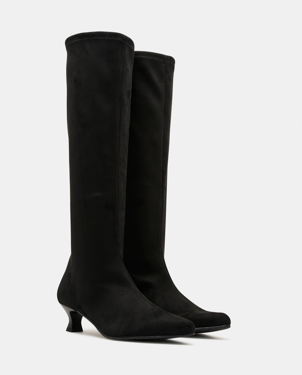 Botas zetina de mujer en efecto ante - Miss Elastic - Negro Negro-2