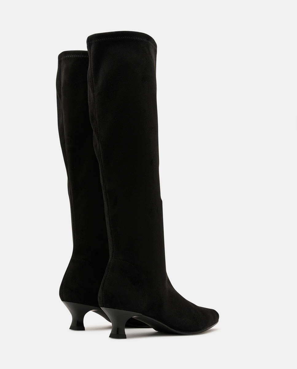 Botas zetina de mujer en efecto ante - Miss Elastic - Negro Negro-3