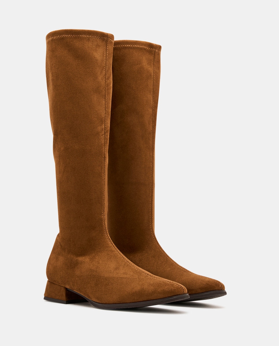 Imagen 2 de Botas faxe studio de mujer en efecto ante - Miss Elastic - Canela Canela
