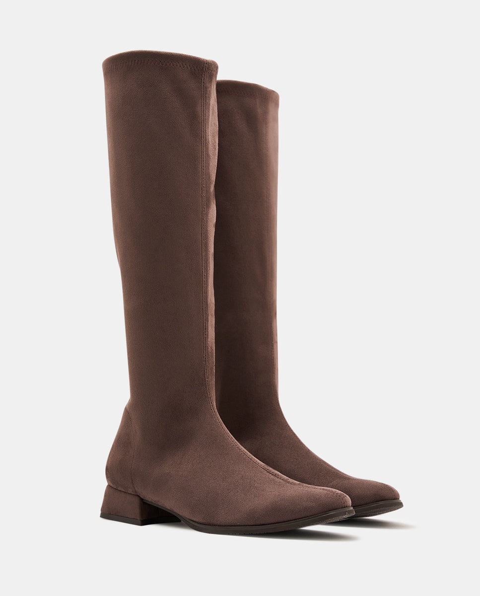 Imagen 3 de Botas faxe studio de mujer en efecto ante canela - Miss Elastic - Marrón chocolate Marrón chocolate