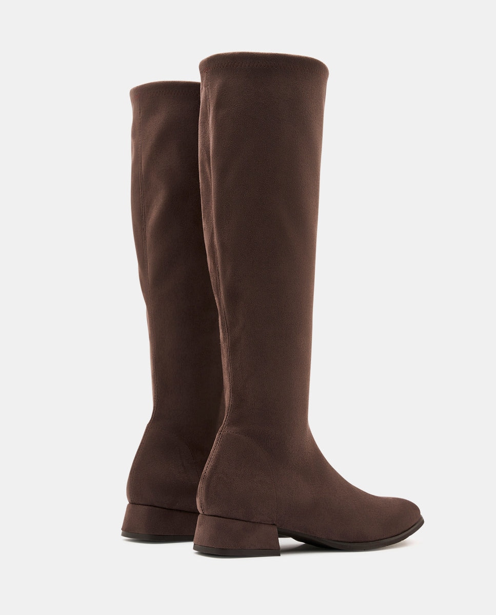 Imagen 4 de Botas faxe studio de mujer en efecto ante canela - Miss Elastic - Marrón chocolate Marrón chocolate