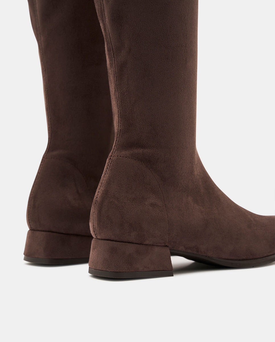 Imagen 5 de Botas faxe studio de mujer en efecto ante canela - Miss Elastic - Marrón chocolate Marrón chocolate