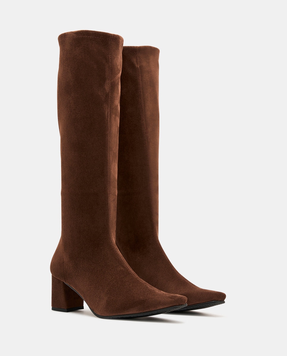 Imagen 2 de Botas luzes de mujer en efecto ante - Miss Elastic - Marrón Marrón