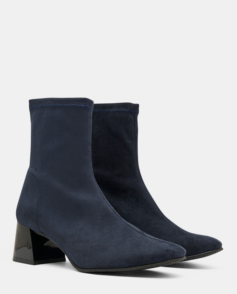 Botines fax botin de mujer en efecto ante marino - Miss Elastic - Azul marino Azul marino-2