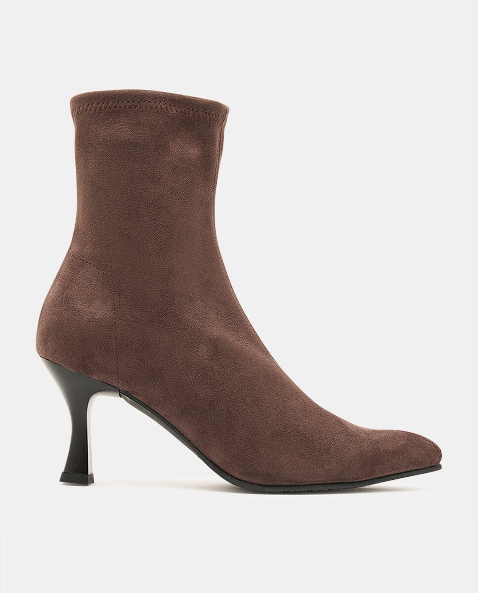 Botines zeta de mujer en efecto ante testa - Miss Elastic - Marrón chocolate Marrón chocolate-3