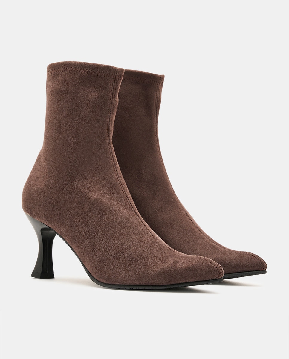 Botines zeta de mujer en efecto ante testa - Miss Elastic - Marrón chocolate Marrón chocolate-2