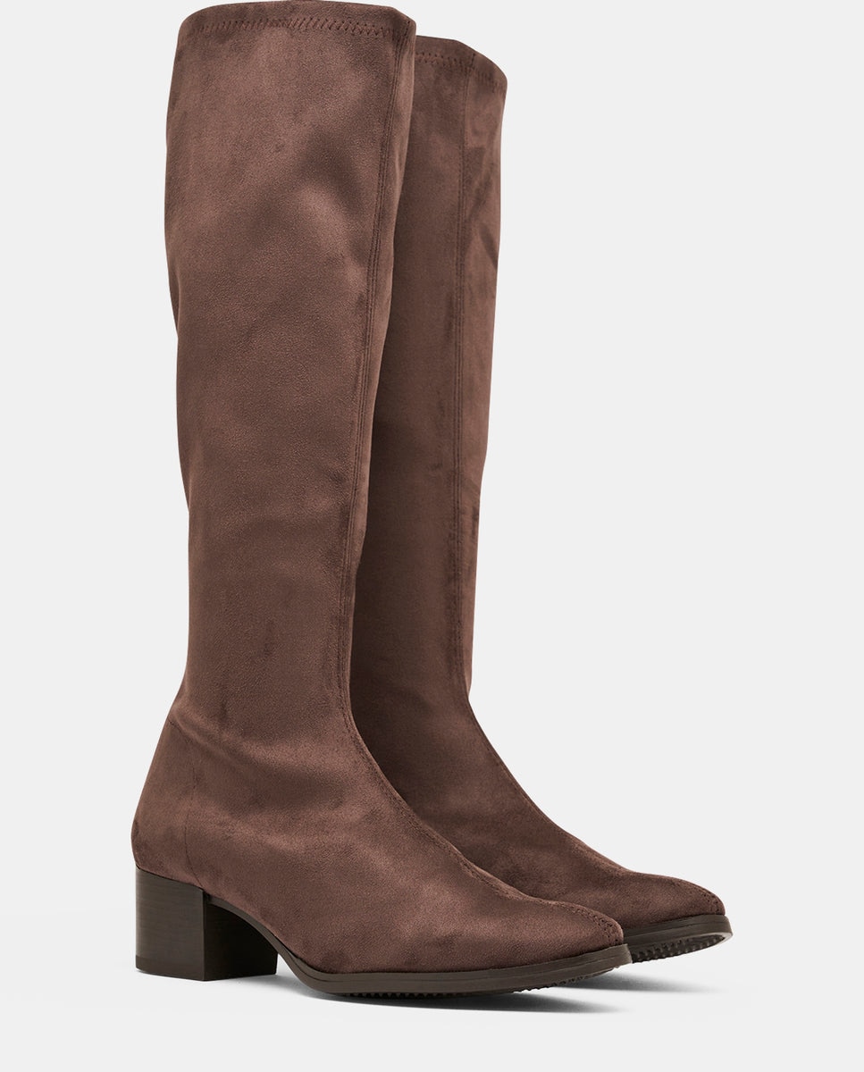 Imagen 3 de Botas corso de mujer en efecto ante testa - Miss Elastic - Marrón chocolate Marrón chocolate