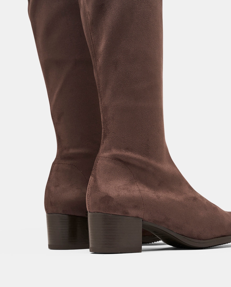 Imagen 5 de Botas corso de mujer en efecto ante testa - Miss Elastic - Marrón chocolate Marrón chocolate