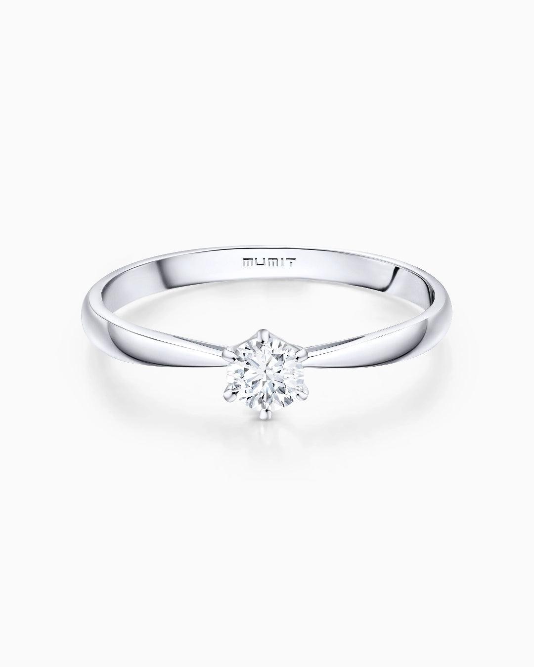 Anillo de compromiso always de diamante 0,20 cts. en oro blanco de 18 kt - MUMIT - Blanco Blanco-1