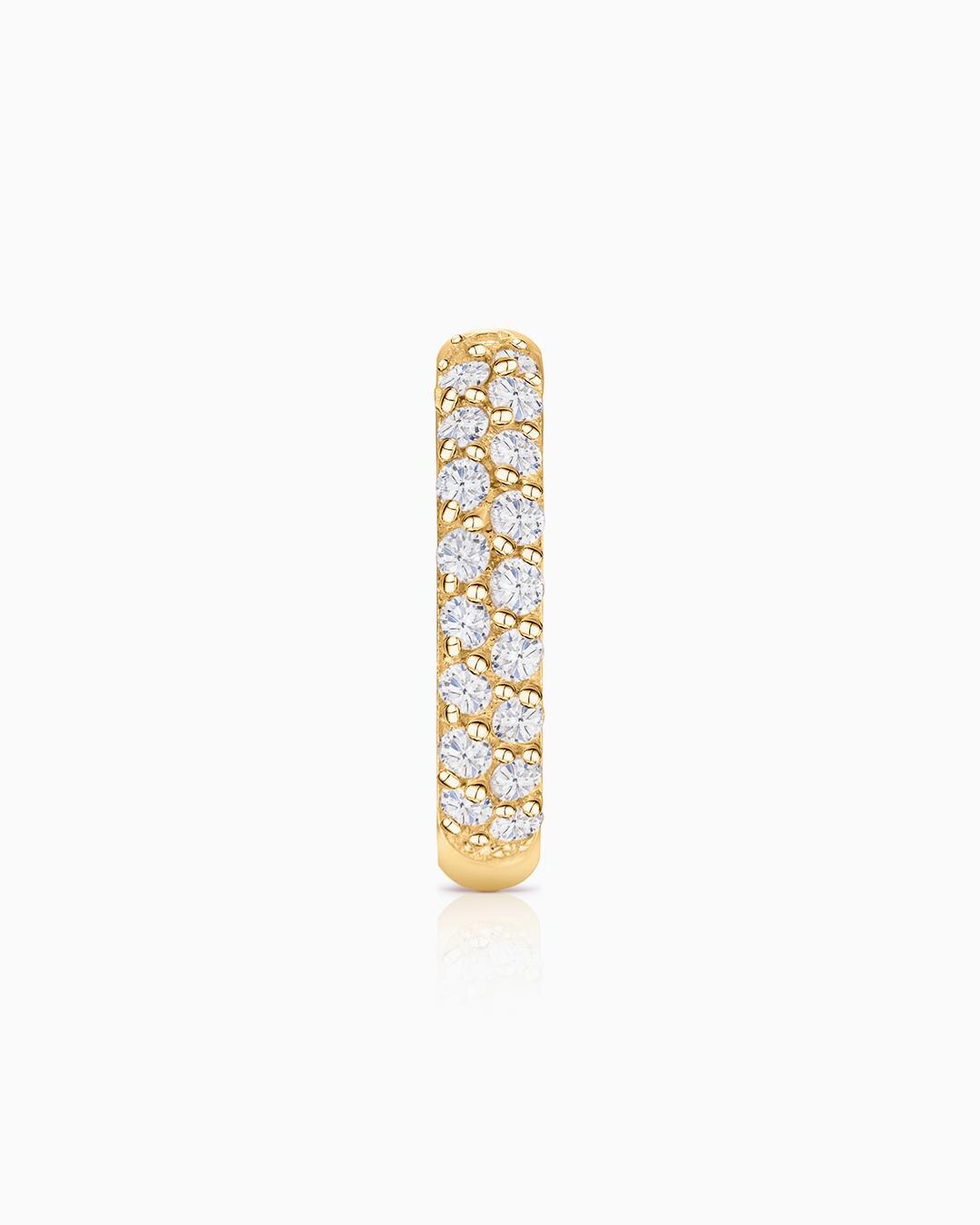 Pendiente piercing slice de diamantes en oro de 18 kt - MUMIT - Blanco Blanco-4