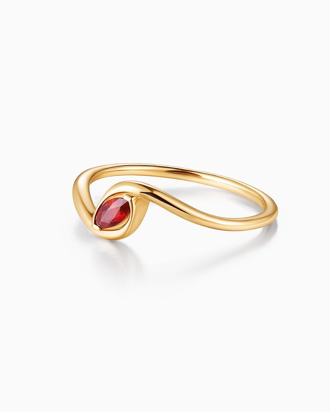 Imagen 5 de Sortija liora élan de rubí en oro amarillo de 18 kt - MUMIT - Rosa Rosa