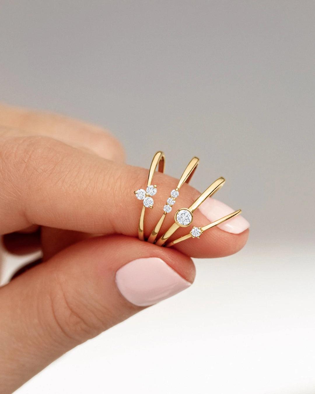 Sortija sweet diamonds en oro amarillo de 18 kt - MUMIT - Dorado Dorado-3