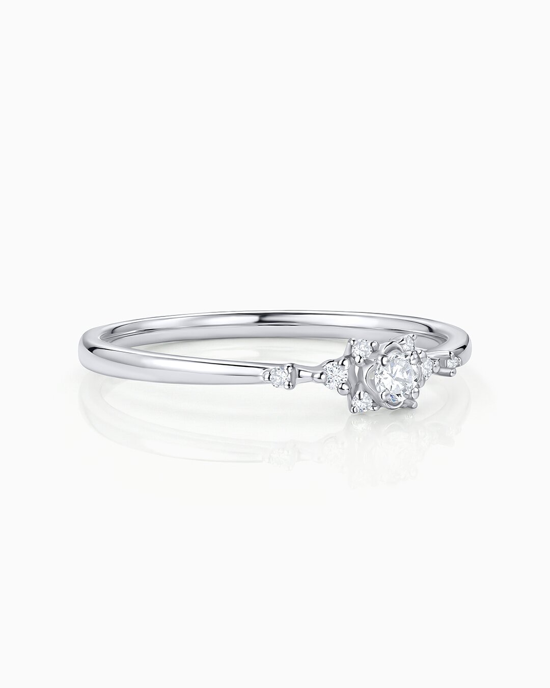 Imagen 4 de Sortija vega de diamantes en oro blanco de 18 kt - MUMIT - Plata Plata