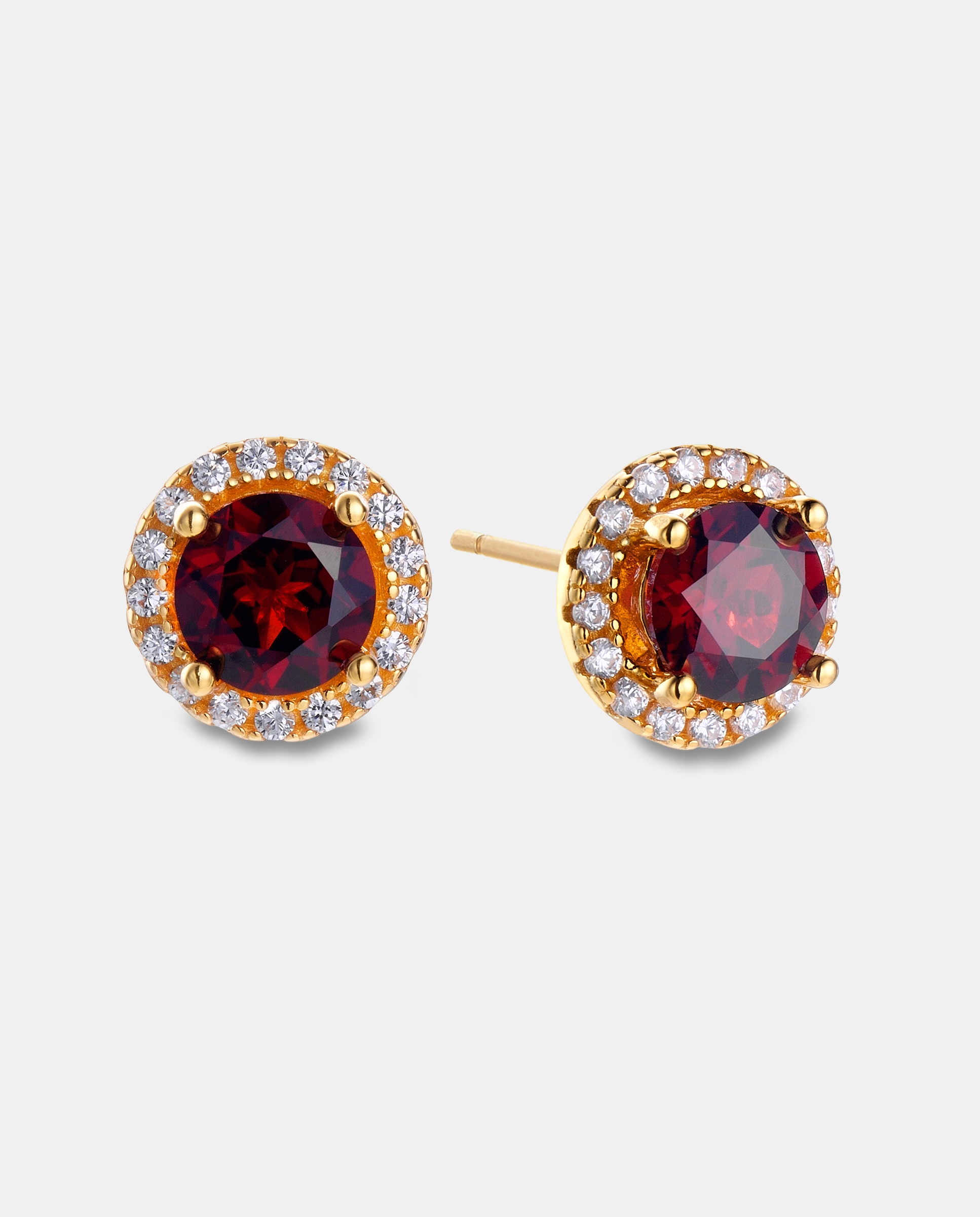Imagen 1 de Pendientes sisi de plata con granate talla brillante con pavé - Duran Exquse - Brillo Brillo