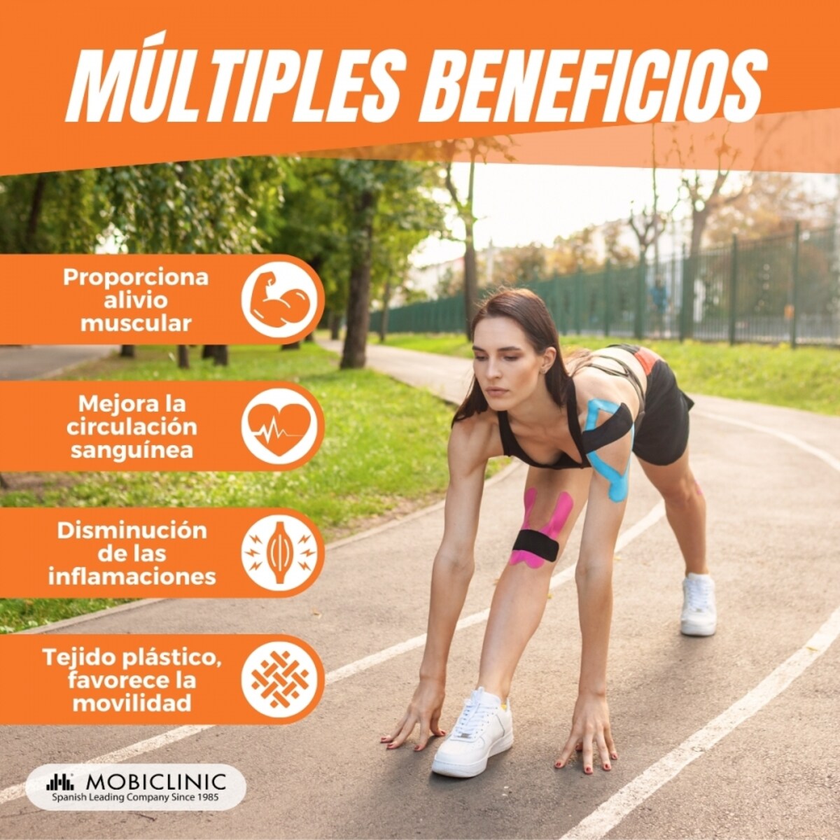 Pack 4 Kinesiotape Mobitape Elásticas Vendaje Kinesiológico Mobiclinic 3