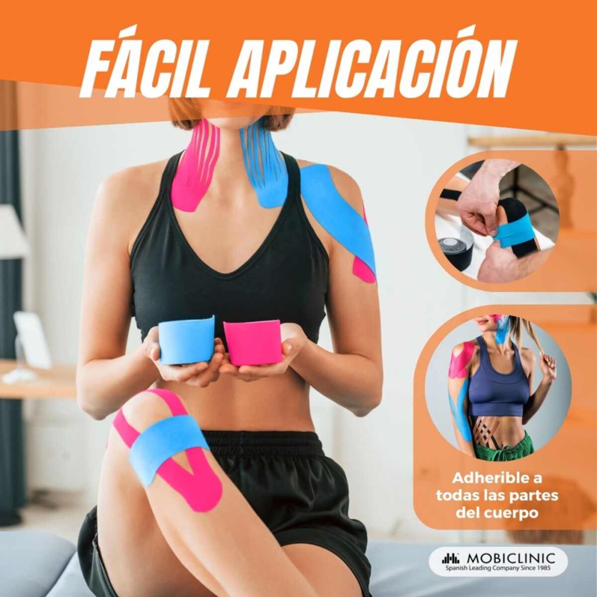 Pack 4 Kinesiotape Mobitape Elásticas Vendaje Kinesiológico Mobiclinic 5