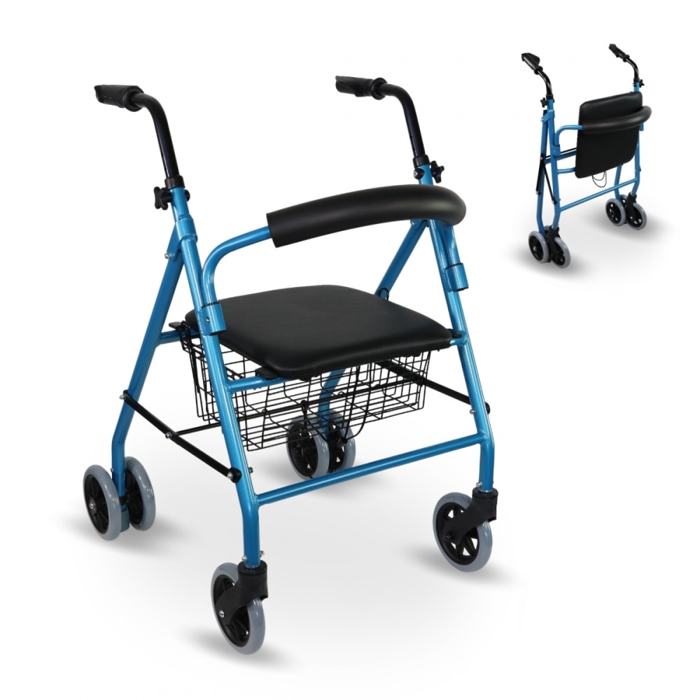 Imagen 0 de Andador para adultos freno a presión con asiento ruedas y canasta Paterna Clinifcalfy