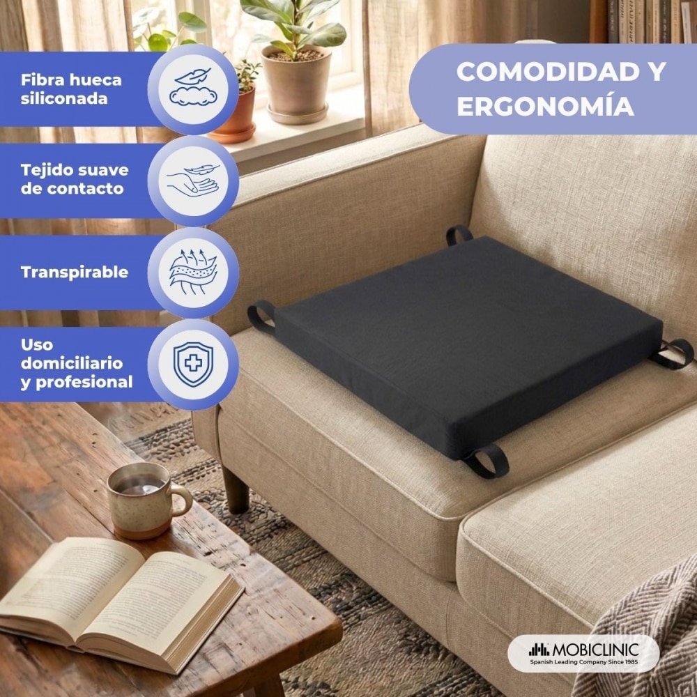 Cojín antiescaras para andador viscoelástico lavable 4 velcros Mobiclinic 4