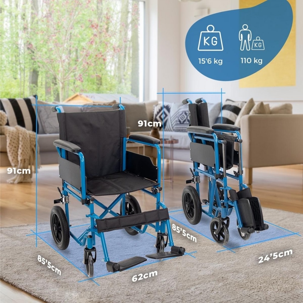 Silla de ruedas plegable ruedas pequeñas 46 cm Gris Marsella Mobiclinic Plata-3