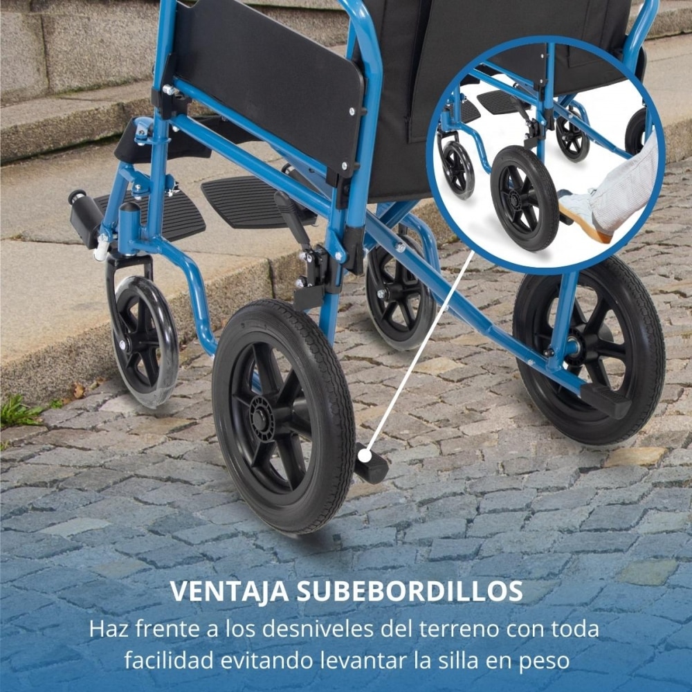 Silla de ruedas plegable ruedas pequeñas 46 cm Gris Marsella Mobiclinic Plata-6