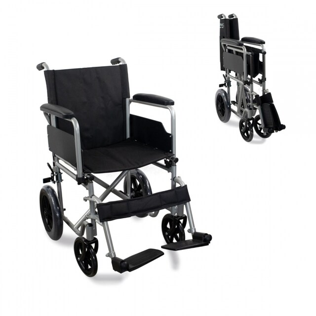 Imagen 0 de Silla de ruedas plegable ruedas grandes 46 cm Azul Marsella Mobiclinic